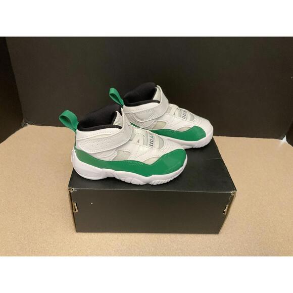 New! Toddler Nike Air Jordan Jumpman Two Trey White/Green Shoes. Size 6C. Nice! - Picture 1 of 9